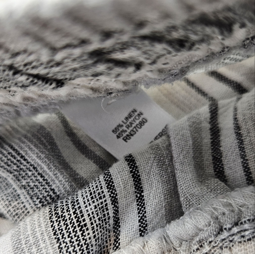 Cato Gray White Striped Linen Blend Shorts 18/20W - Picture 4 of 6